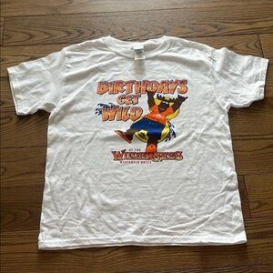 White and Orange Short Sleeve Tee with Tropical Toucan Design